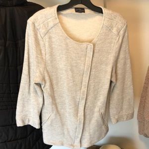 Market & Spruce 3/4 sleeve cream knit blazer